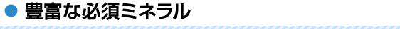 豊富な必須ミネラル